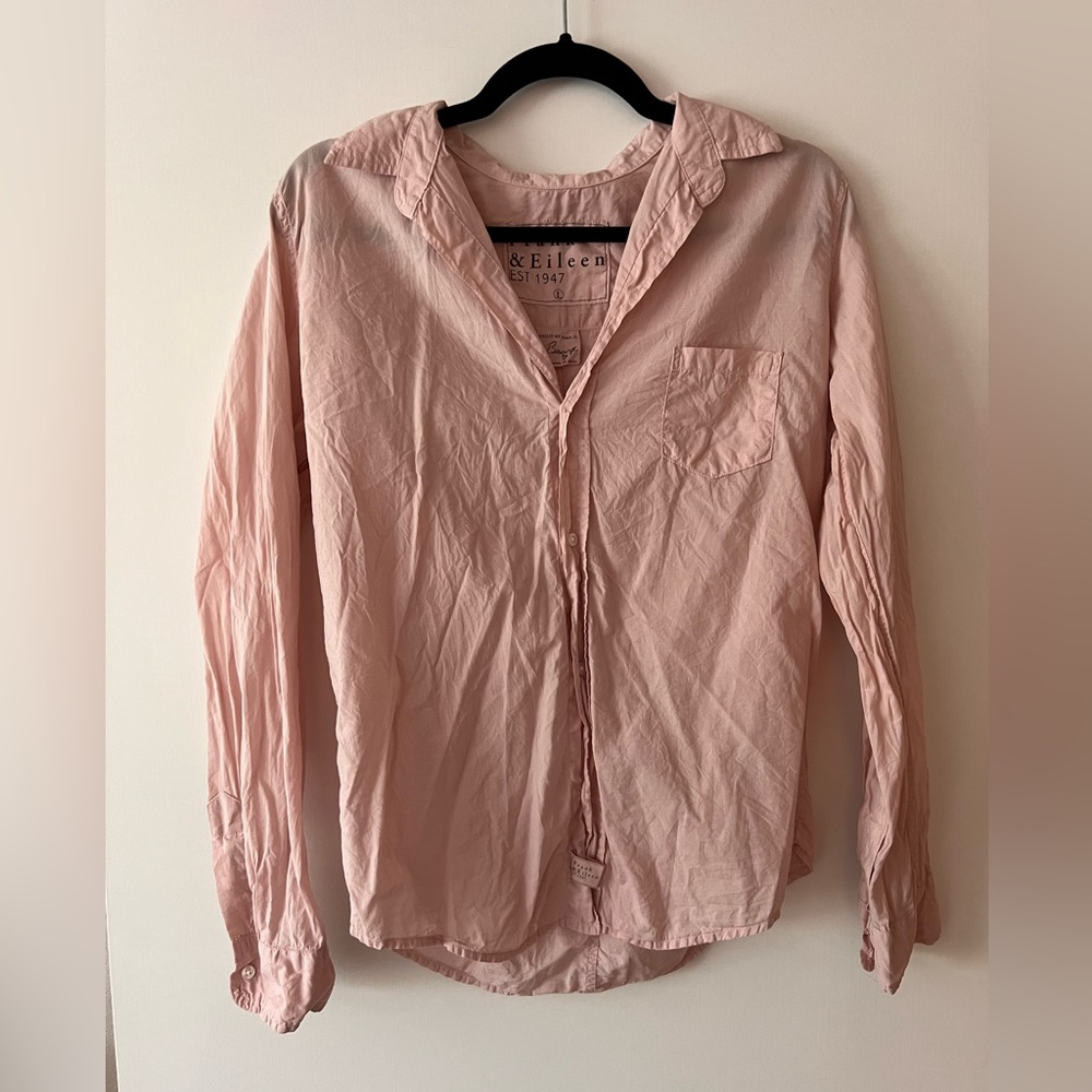 LIGHT PINK- Frank and Eileen Button Down Top Barry - Picture 4 of 6